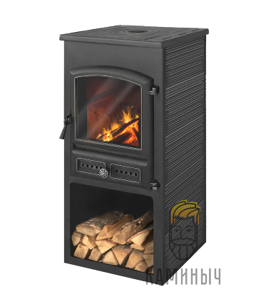 Печь-камин ЭТНА (БКД) с плитой «Антрацит» высокий — Каминыч