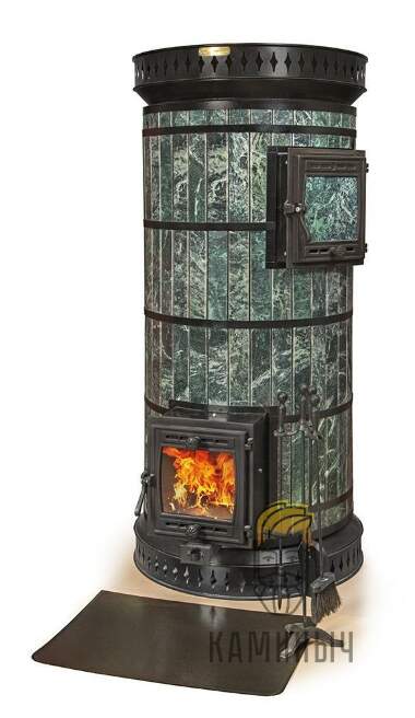 Печь для бани КДМ &quot;Русская баня&quot; с закрытой каменкой в облицовке Змеевик — Каминыч