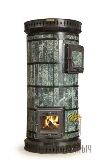Печь для бани КДМ &quot;Русская баня&quot; с закрытой каменкой в облицовке Змеевик — Каминыч