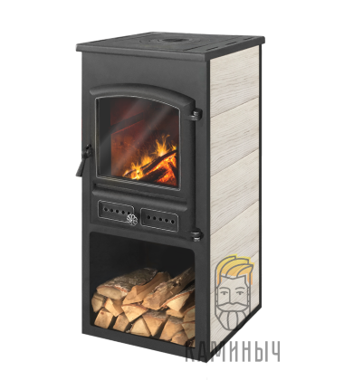 Печь-камин ЭТНА (БКД) с плитой «Бежевый» высокий — Каминыч