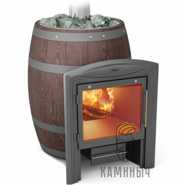 Банная печь T-M-F Вариата Inox Витра Баррель палисандр по Супер Ценам в Каминыче