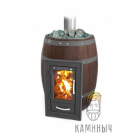 Банная печь T-M-F Вариата Inox Люмина КТК Баррель палисандр