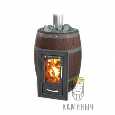 Банная печь T-M-F Вариата Inox Люмина КТК Баррель палисандр — Каминыч