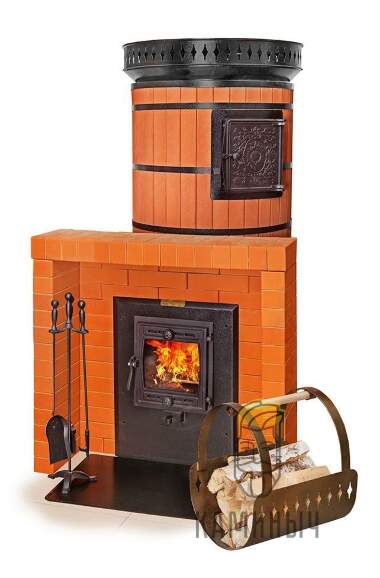 Печь для бани КДМ &quot;Русская баня&quot; с закрытой каменкой в кирпичной облицовке — Каминыч