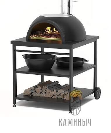 Садовая чугунная печь Везувий Legenda Garden (с основанием из немецкого шамота) — Каминыч