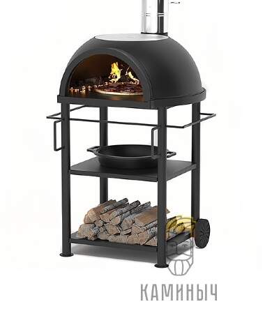 Садовая чугунная печь Везувий Legenda Garden (с чугунным основанием) — Каминыч