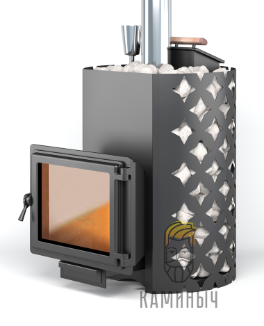  Банная печь ЭТНА 18 (Панорама) Закрытая каменка — Каминыч