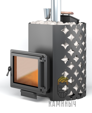 Банная печь ЭТНА 24 (Панорама) Закрытая каменка — Каминыч