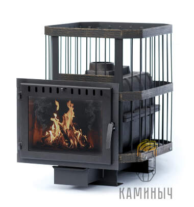 Печь Банная &quot;Сибирь-18&quot; с панорамной топочной дверцей — Каминыч