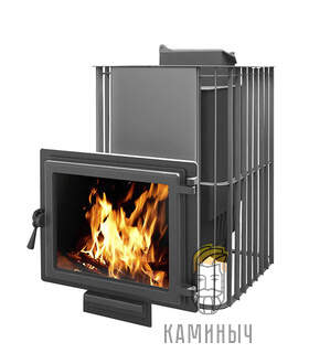 Печь для бани Этна Шторм 18 (Панорама) — Каминыч