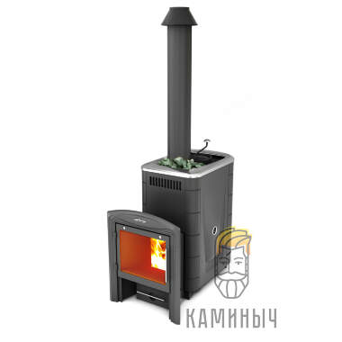 Банная печь T-M-F Скоропарка 2017 Inox Витра Б антрацит &mdash; Каминыч