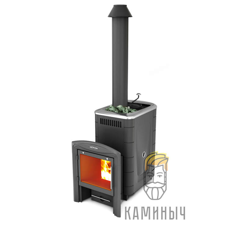 Банная печь T-M-F Скоропарка 2017 Inox Витра Б антрацит по Супер Ценам в Каминыче