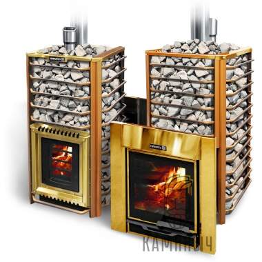 Печь для бани Ермак 24 СЕТКА-ЛЮКС GOLD Нержавейка 5мм — Каминыч