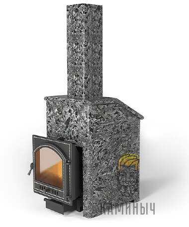 Печь для бани Везувий Легенда Ретро 24 (205) в облицовке Пироксенит Элит &quot;Президент&quot; — Каминыч