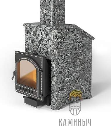 Печь для бани Везувий Легенда Ретро 24 (205) в облицовке Пироксенит Элит &quot;Президент&quot; — Каминыч
