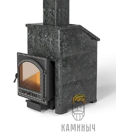 Печь для бани Везувий Легенда Ретро 24 (205) в облицовке Пироксенит &quot;Президент&quot; — Каминыч