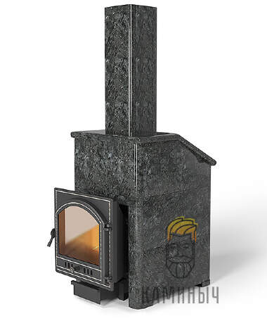 Печь для бани Везувий Легенда Ретро 24 (205) в облицовке Пироксенит &quot;Президент&quot; — Каминыч