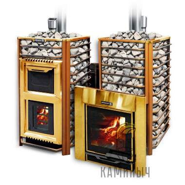 Печь для бани Ермак 30 СЕТКА-ЛЮКС GOLD Нержавейка 5мм &mdash; Каминыч