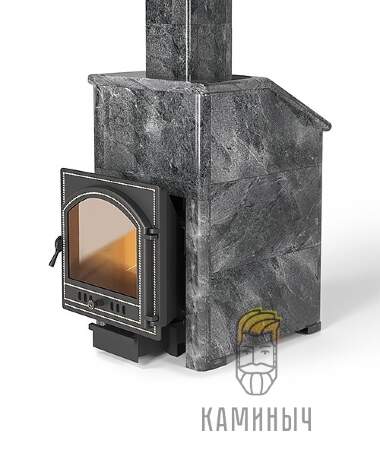Печь для бани Везувий Легенда Ретро 24 (205) в облицовке Талькохлорит &quot;Президент&quot; — Каминыч