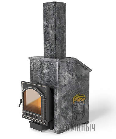 Печь для бани Везувий Легенда Ретро 24 (205) в облицовке Талькохлорит &quot;Президент&quot; — Каминыч