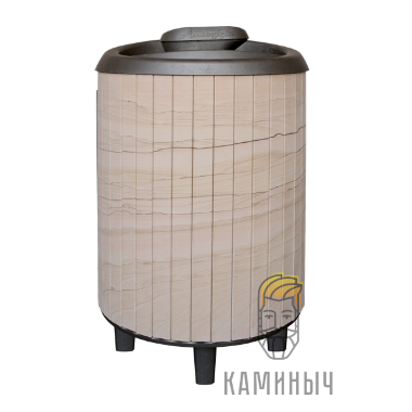 Печь для Бани &quot;Атмосфера&quot; в ламелях &quot;Окаменевшее дерево&quot; — Каминыч