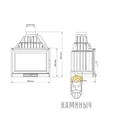 Каминная топка NORDflam REMUS 16 кВт — Каминыч