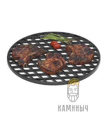 Решетка гриль чугунная Везувий &quot;Стейк&quot; 450 мм — Каминыч