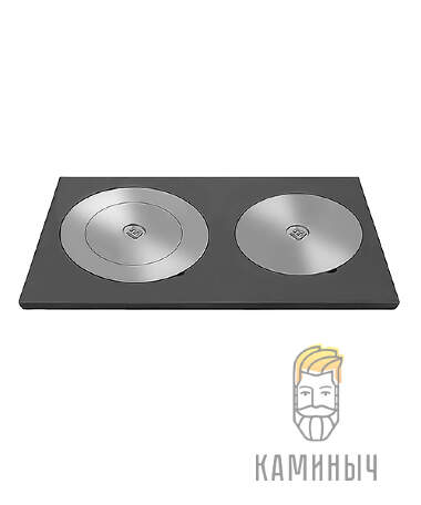 Плита Усиленная двухконфорочная Везувий 4В 410х710 — Каминыч
