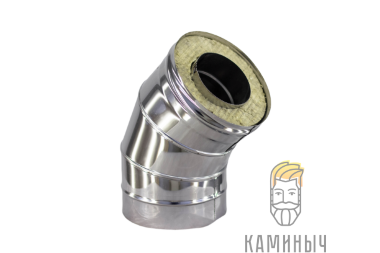 Сэндвич-отвод 45° (нерж 1 мм / нерж) — Каминыч