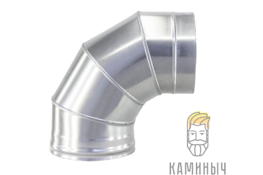 Сэндвич-отвод 90° (нерж 1 мм / оц) — Каминыч