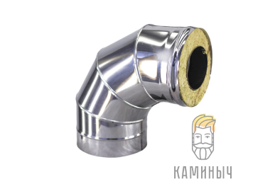 Сэндвич-отвод 90° (нерж 1 мм / нерж) — Каминыч