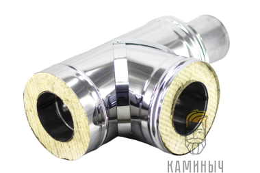 Сэндвич-тройник 90° (нерж 1 мм / нерж) — Каминыч