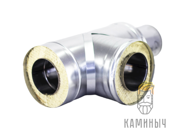 Сэндвич-тройник 90° (нерж 1 мм / оц) — Каминыч