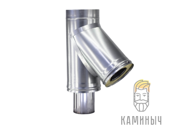 Сэндвич-тройник 45° (нерж 1 мм / оц) — Каминыч