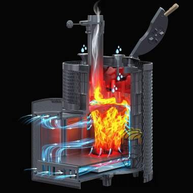 Печь для бани AVANGARD ЗК 24 (П2) Ураган в круглой сетке &mdash; Каминыч