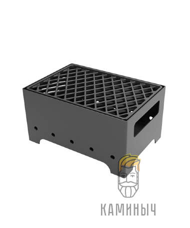Мангал Везувий Турист 1 с чугунной решеткой &quot;Стейк&quot; — Каминыч