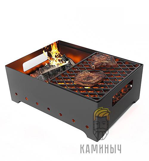 Мангал Везувий Турист 2 с чугунной решеткой "Стейк" по Супер Ценам в Каминыче