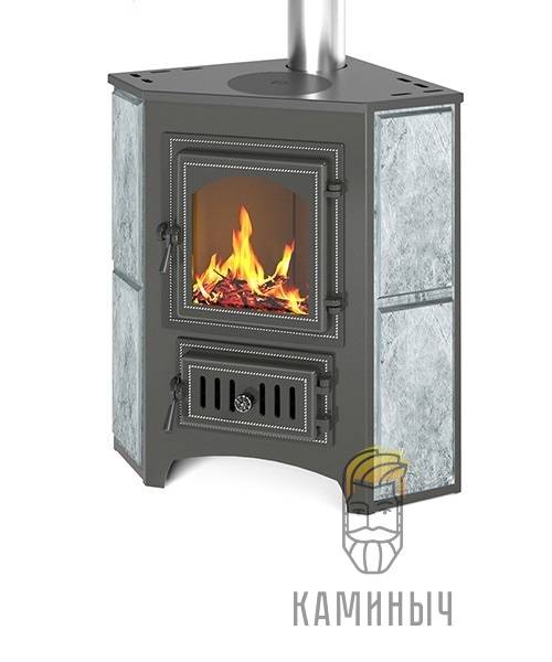 Печь-Камин Везвий Пк-01(220) с конфоркой угловой, талькохлорит по Супер Ценам в Каминыче