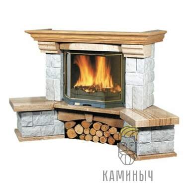 Каминная облицовка Jabo Marmi JULIUSZ CEZAR (мрамор колотый, угловая) — Каминыч