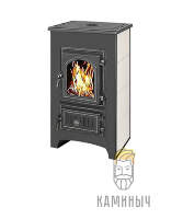 Печь-Камин Везувий ПК-01 (270) с плитой, бежевый