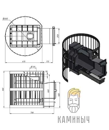 Печь для бани Везувий Легенда Ретро Стандарт 24 (ДТ-4) &mdash; Каминыч