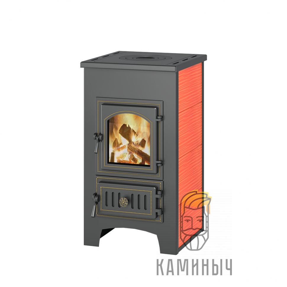 Печь-Камин Везувий ПК-01 (270) с плитой, красный по Супер Ценам в Каминыче фото 1 &mdash; Каминыч