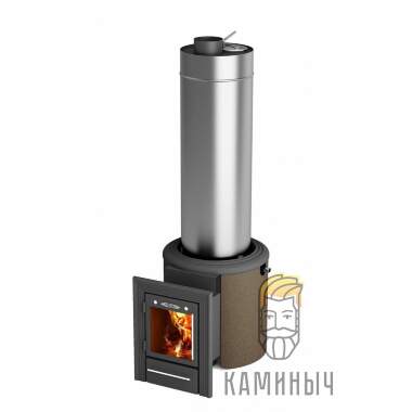 Банная печь T-M-F Скоропарка III Inox Люмина Б черная бронза &mdash; Каминыч