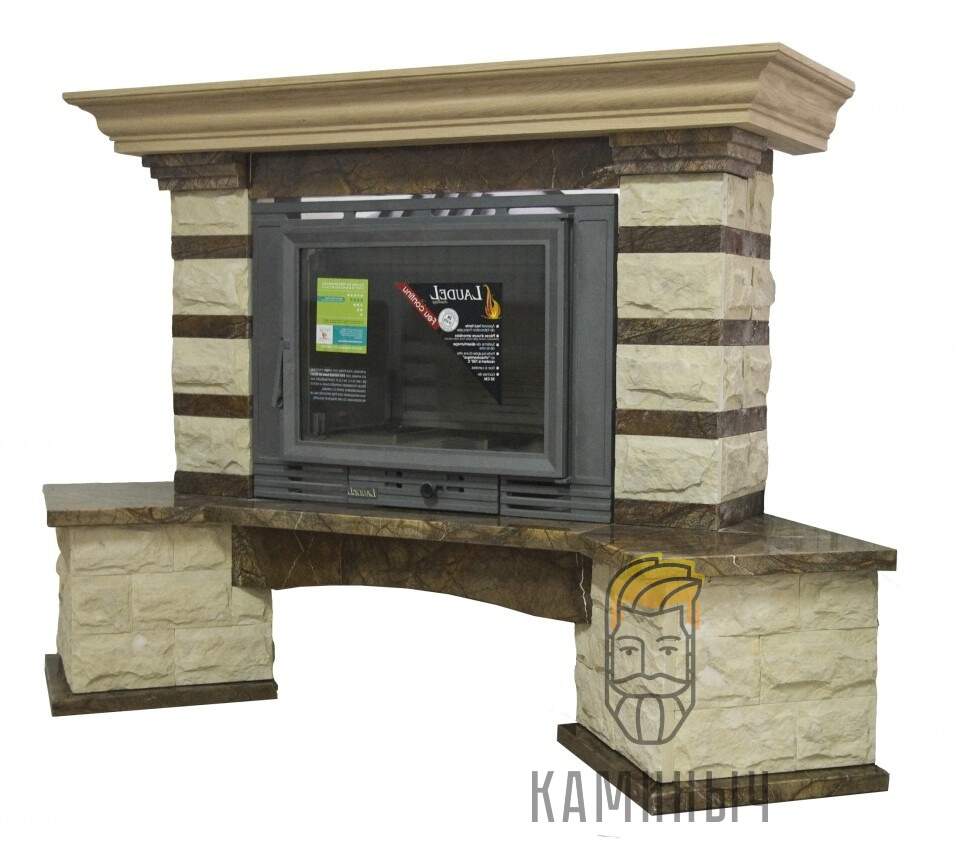 Каминная облицовка Jabo Marmi NINA коричневая (песчаник, угловая) по Супер Ценам в Каминыче фото 1 — Каминыч