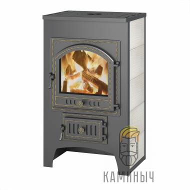 Печь-Камин Везувий ПК-01 (205) с плитой, бежевый — Каминыч