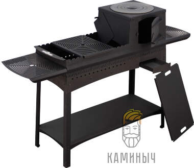 Мангал разборный «Сталь-Мастер» L с печью под казан — Каминыч