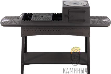 Мангал разборный «Сталь-Мастер» L с печью под казан — Каминыч
