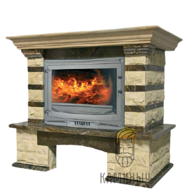 Каминная облицовка Jabo Marmi NINA коричневая (песчаник, пристенная) — Каминыч